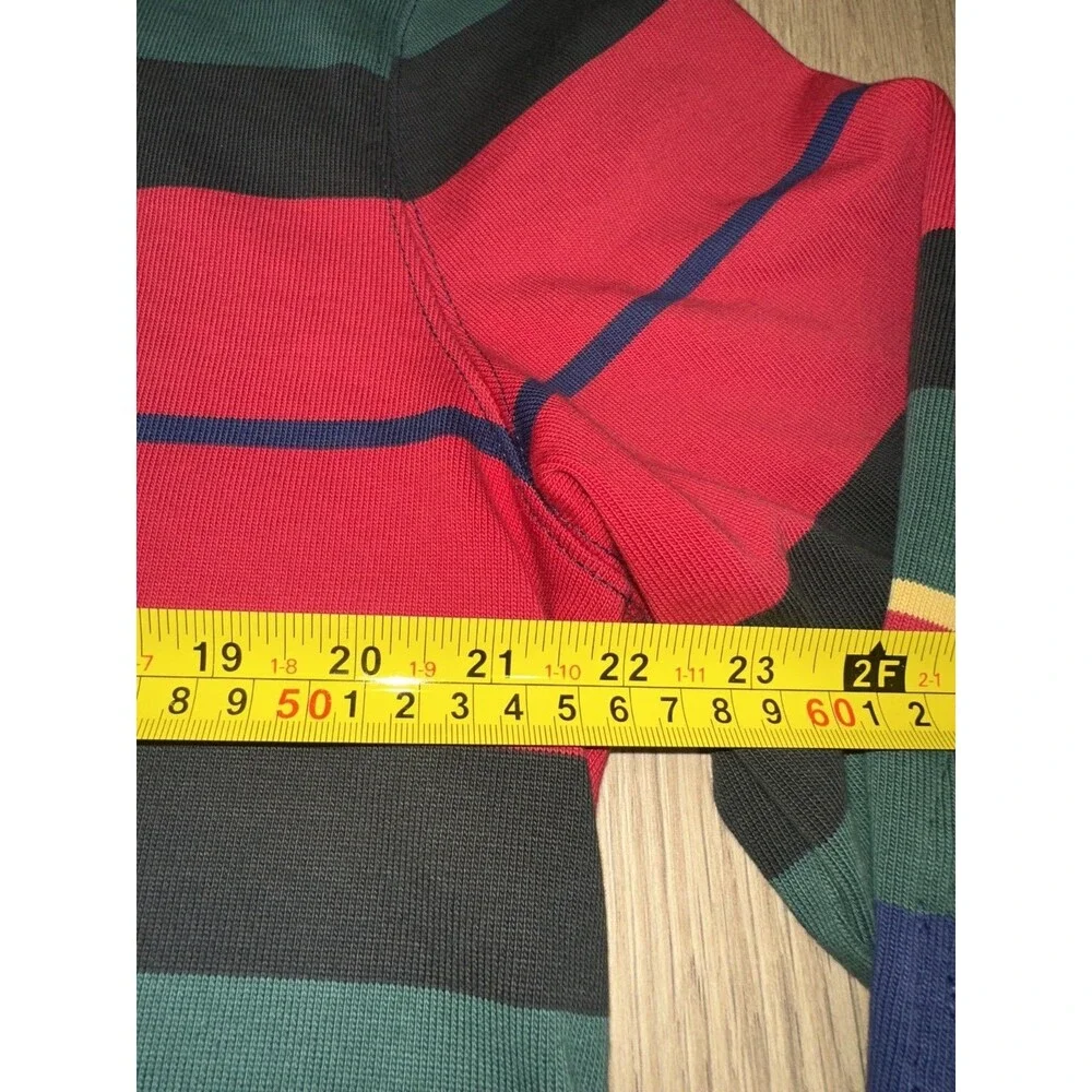 J Crew Knit Goods Rugby Shirt in Multistripe Multicolor Colorblock Mens Large